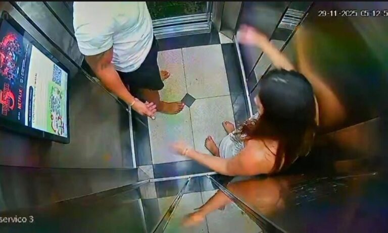 Caso Katiane: vídeo mostra jovem tentando conter marido instantes antes de cair do 10º andar em SP