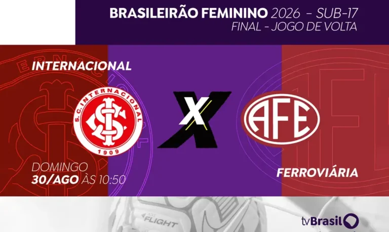 Futebol feminino sub-17: TV Brasil transmite final eletrizante entre Internacional e Ferroviária