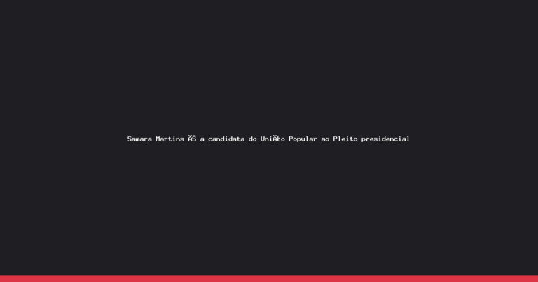 União Popular lança Samara Martins para disputa presidencial com foco em causas sociais