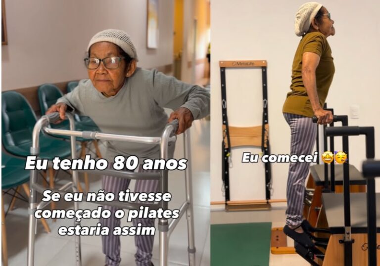 Aos 80 anos, dona Nita viraliza ao revelar disposição surpreendente durante aula de pilates