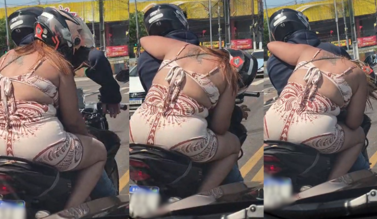 Com sinais de embriaguez, mulher perde reação e dorme na garupa de moto em Manaus
